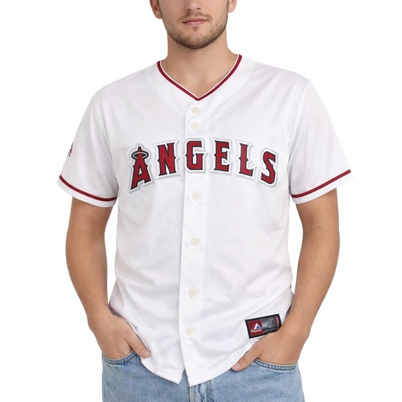 Majestic Other - Majestic Los Angeles Angels MLB Baseball Jersey White Red Button Front ⚾️ Medium